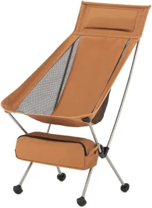 Outdoor Camp Chairs, Ultralight Backpack Camping Chair Travel Hiking Foldable Portable Outdoor Beach Backpack Seat, Breathable Double-Sided Mesh Lawn Chairs Adults(Orange,46 * 44 * 103cm)