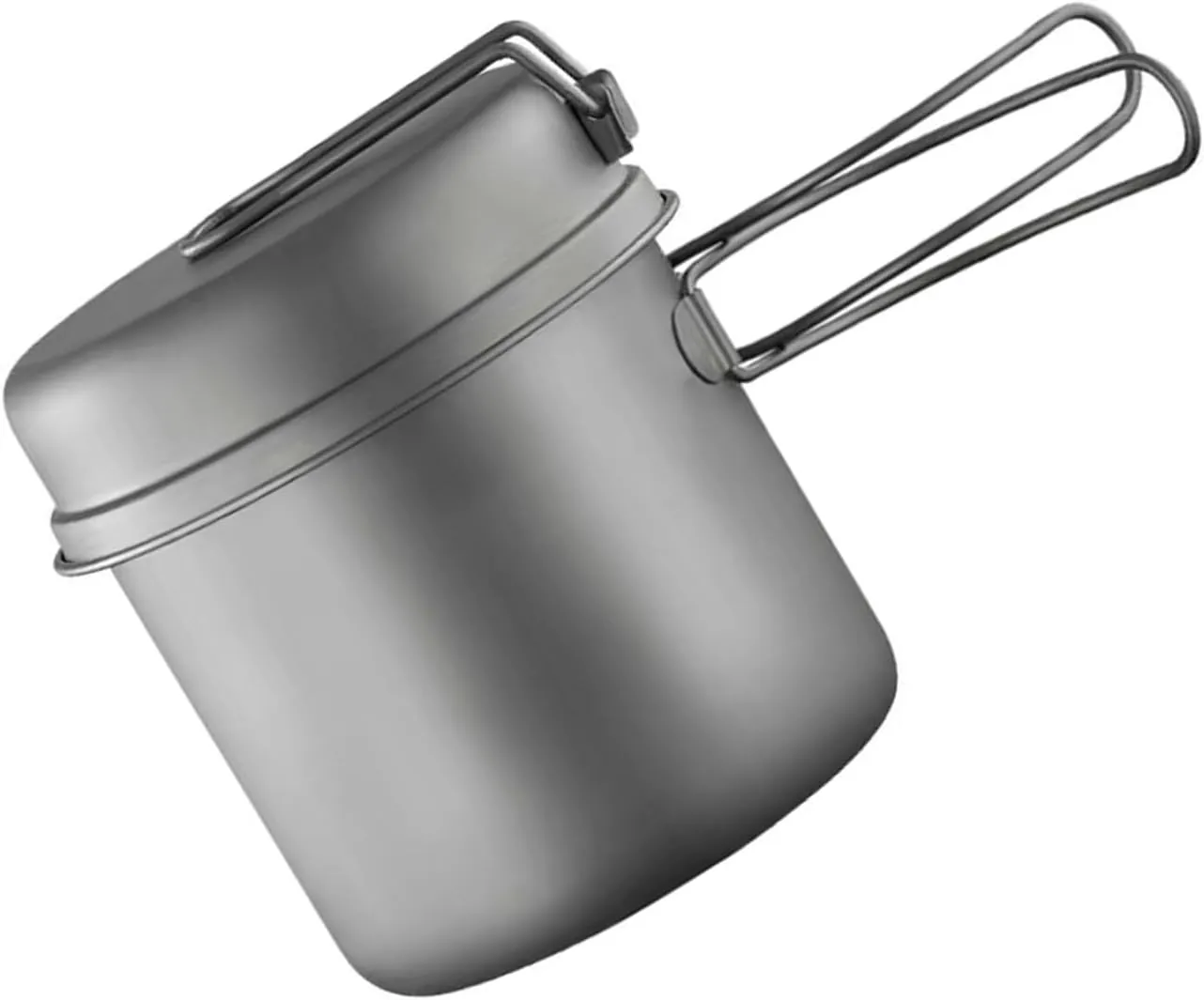 Outdoor Camping Cookware with Folding Handle Portable Camping Cook Pots Frypan NonStick Metal Camping Cookware