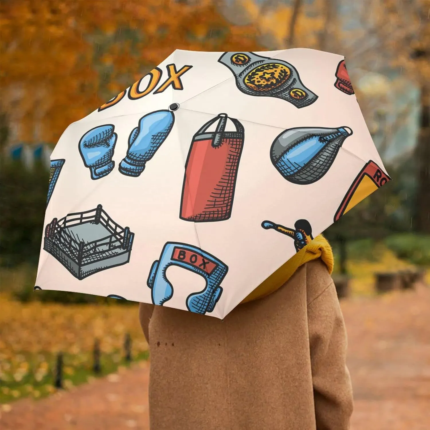 Oyihfvs Automatic Lightweight Folding Umbrella, Auto Open/Close Portable Sun Travel Parasol, Compact Anti-UV Strong Rain Umbrella