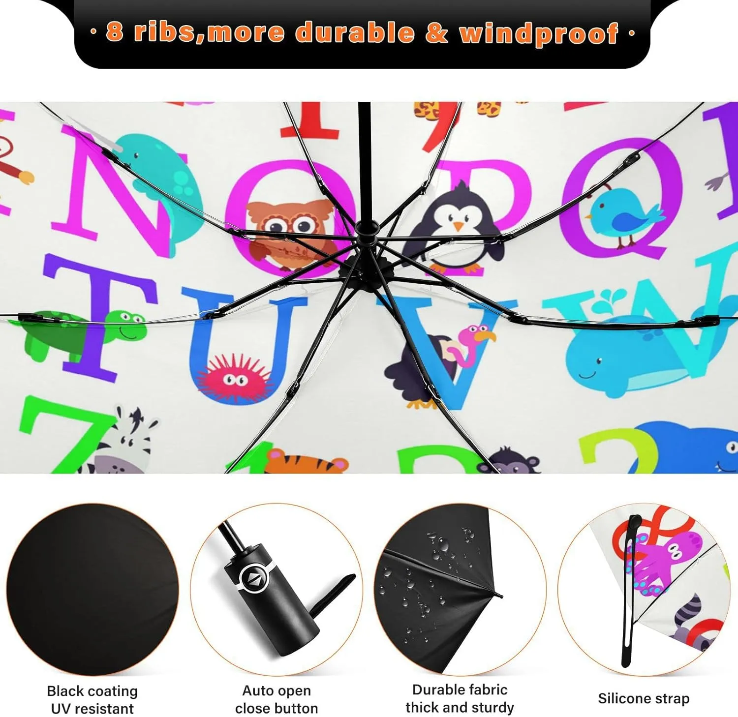 Oyihfvs Automatic Umbrella, Folding Umbrella Reinforced Anti-UV Sun rain Auto Open/Close