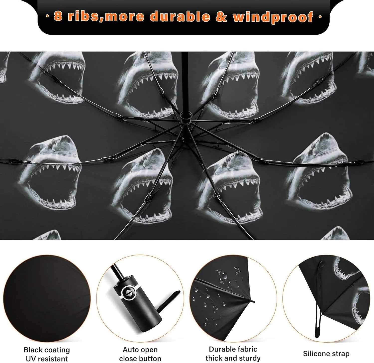 Oyihfvs Automatic Umbrella, Folding Umbrella Reinforced Anti-UV Sun rain Auto Open/Close