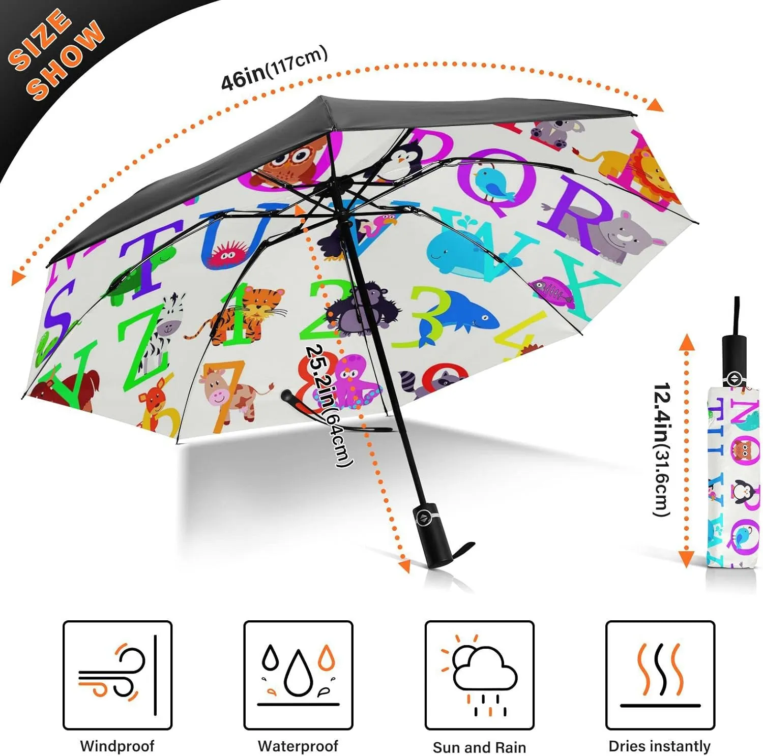 Oyihfvs Automatic Umbrella, Folding Umbrella Reinforced Anti-UV Sun rain Auto Open/Close