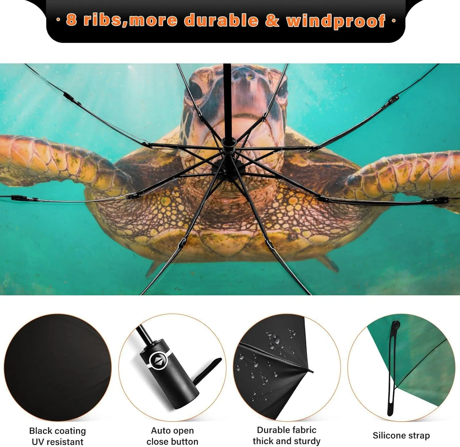 Oyihfvs Automatic Umbrella, Folding Umbrella Reinforced Anti-UV Sun rain Auto Open/Close