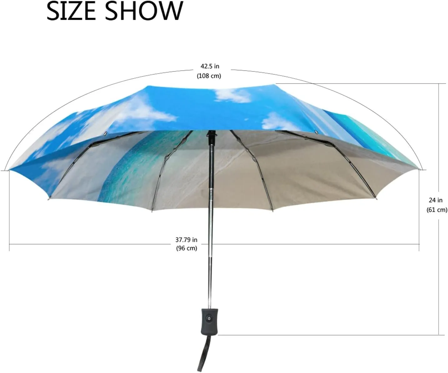 Oyihfvs Automatic Windproof Waterproof Umbrella, Folding Umbrella Reinforced Portable Automatic Compact Anti-UV Sun rain Auto Open/Close