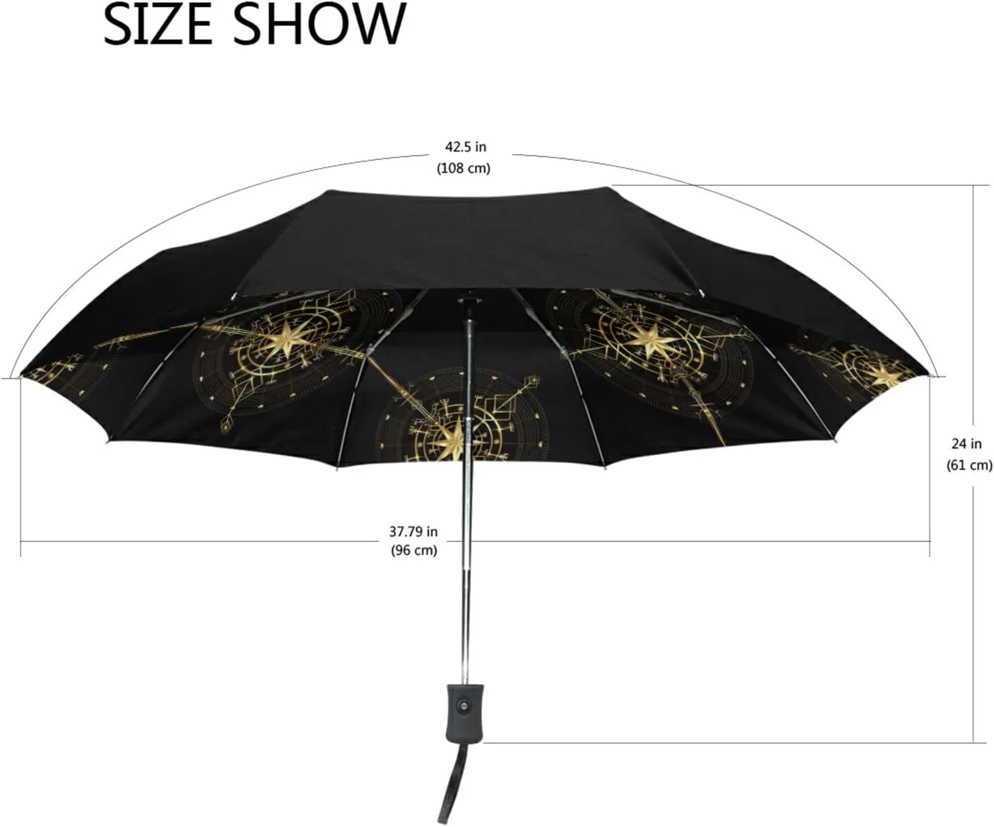 Oyihfvs Automatic Windproof Waterproof Umbrella, Folding Umbrella Reinforced Portable Automatic Compact Anti-UV Sun rain Auto Open/Close