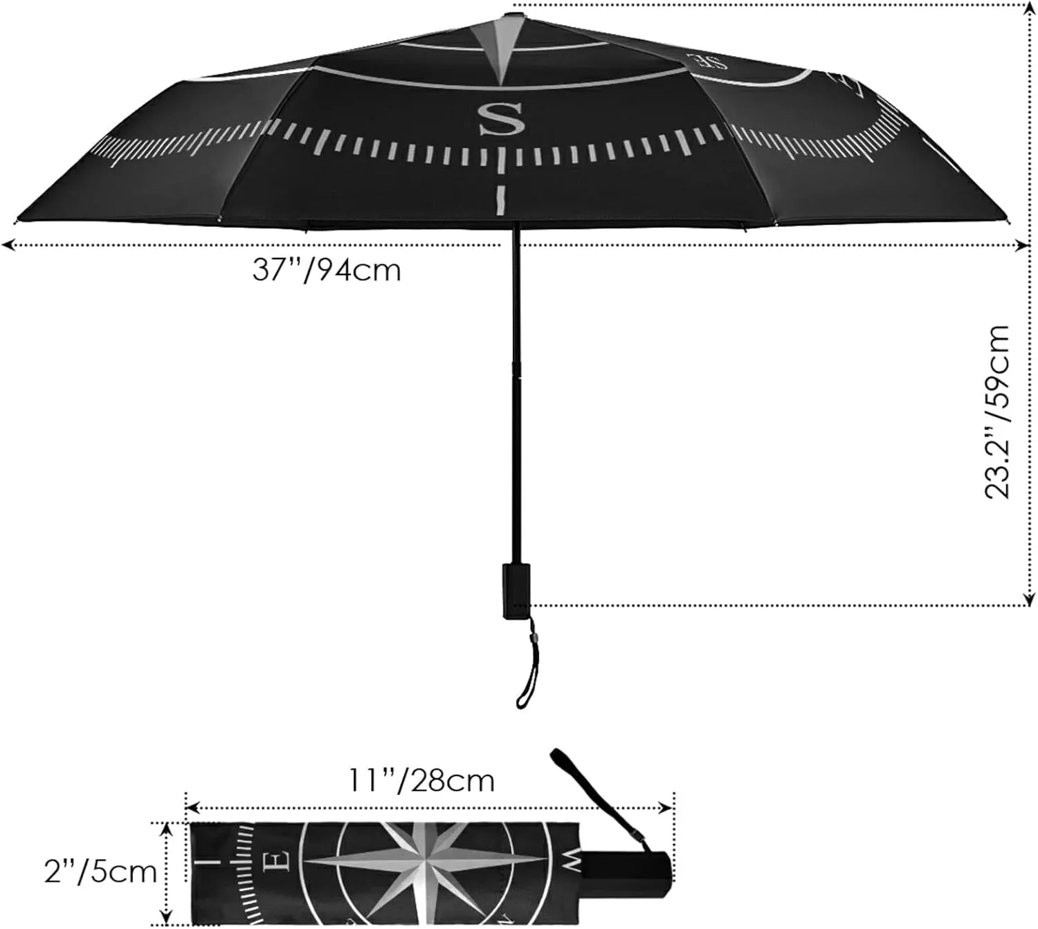 Oyihfvs Parasol Folding Umbrella, Reinforced Windproof Waterproof, Portable Compact Anti-UV Sun Rain Protection for Travel Outdoor