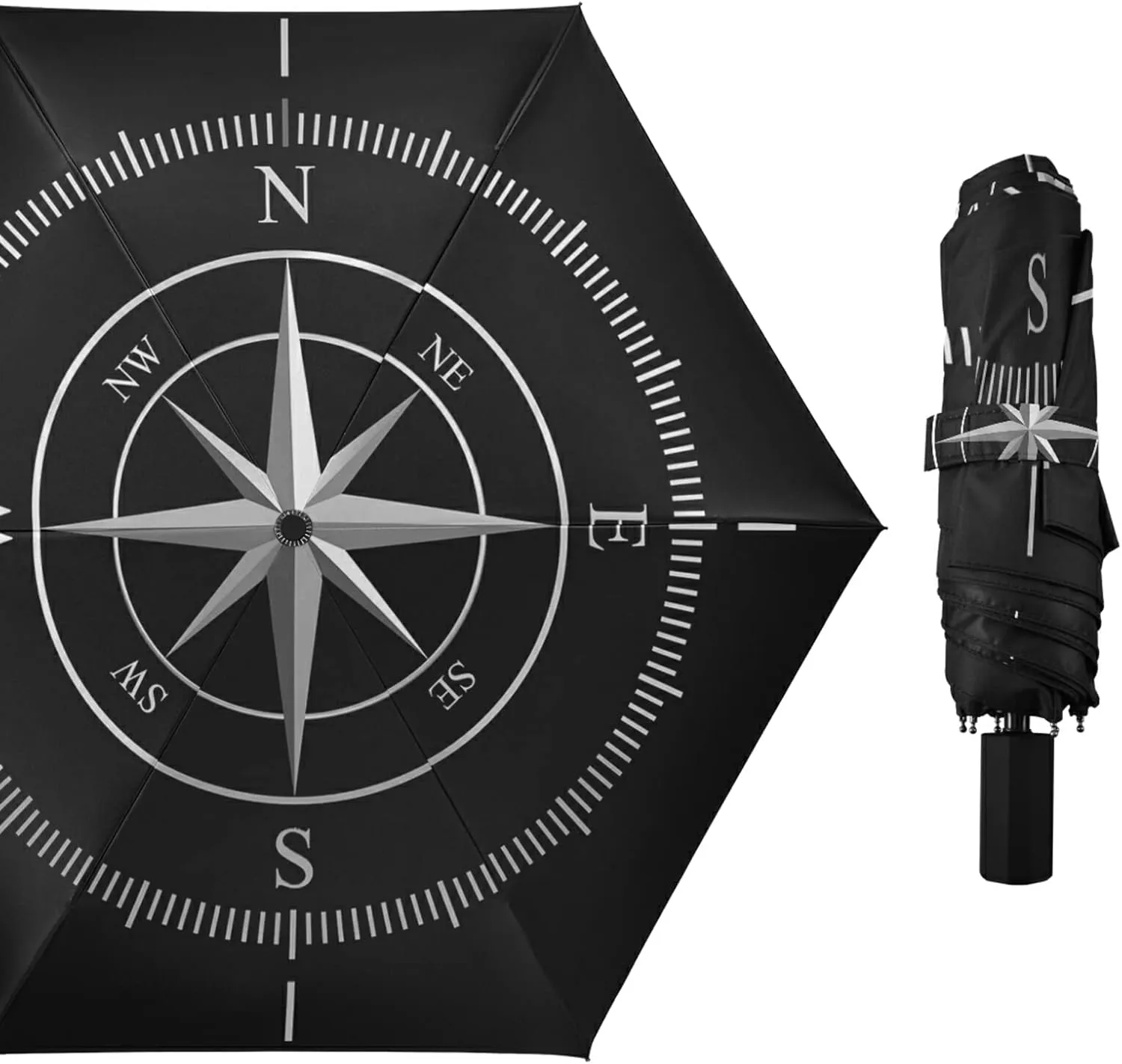Oyihfvs Parasol Folding Umbrella, Reinforced Windproof Waterproof, Portable Compact Anti-UV Sun Rain Protection for Travel Outdoor