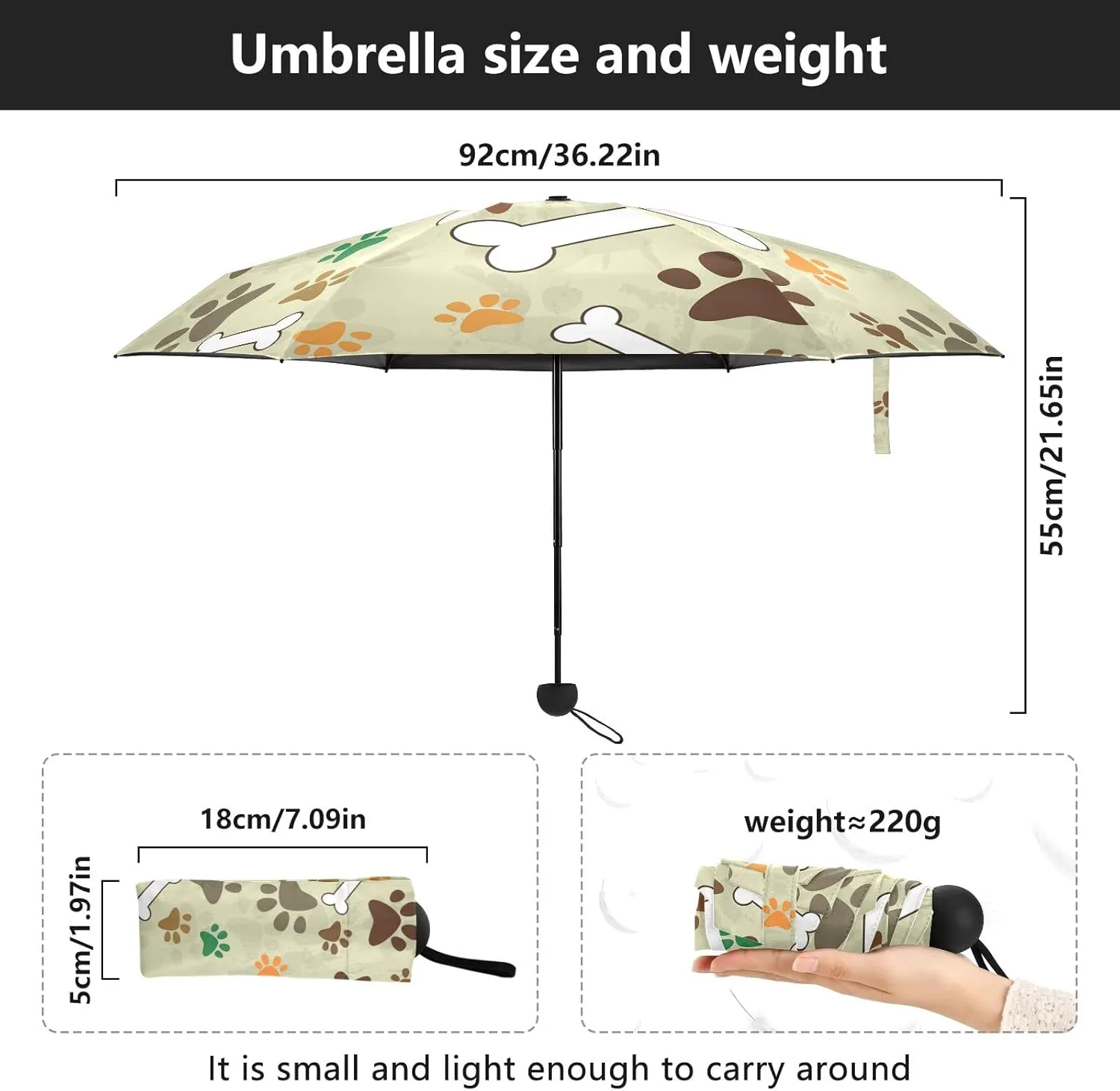 Oyihfvs Parasol Folding Umbrella, Reinforced Windproof Waterproof, Portable Compact Anti-UV Sun Rain Protection for Travel Outdoor