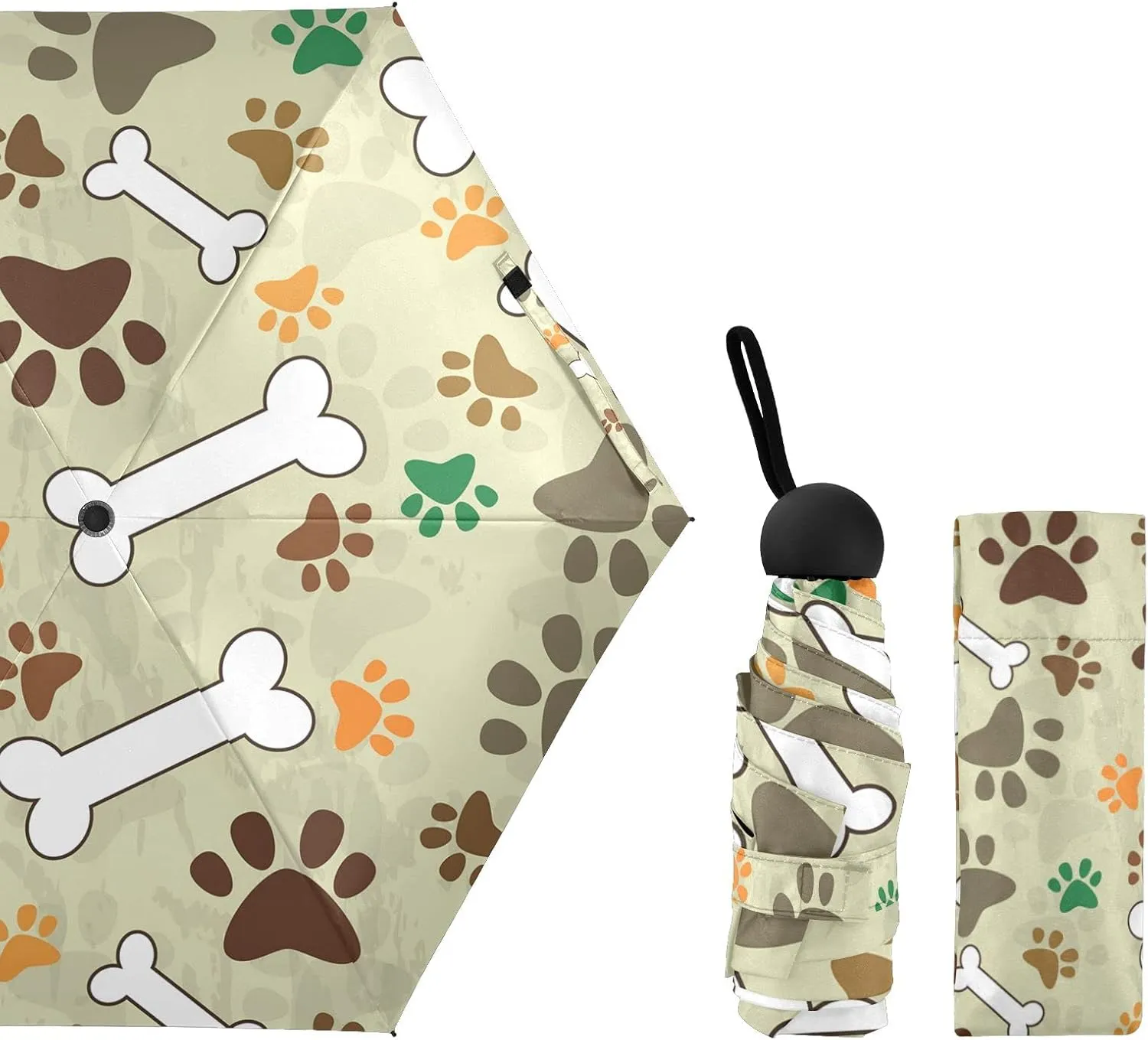 Oyihfvs Parasol Folding Umbrella, Reinforced Windproof Waterproof, Portable Compact Anti-UV Sun Rain Protection for Travel Outdoor