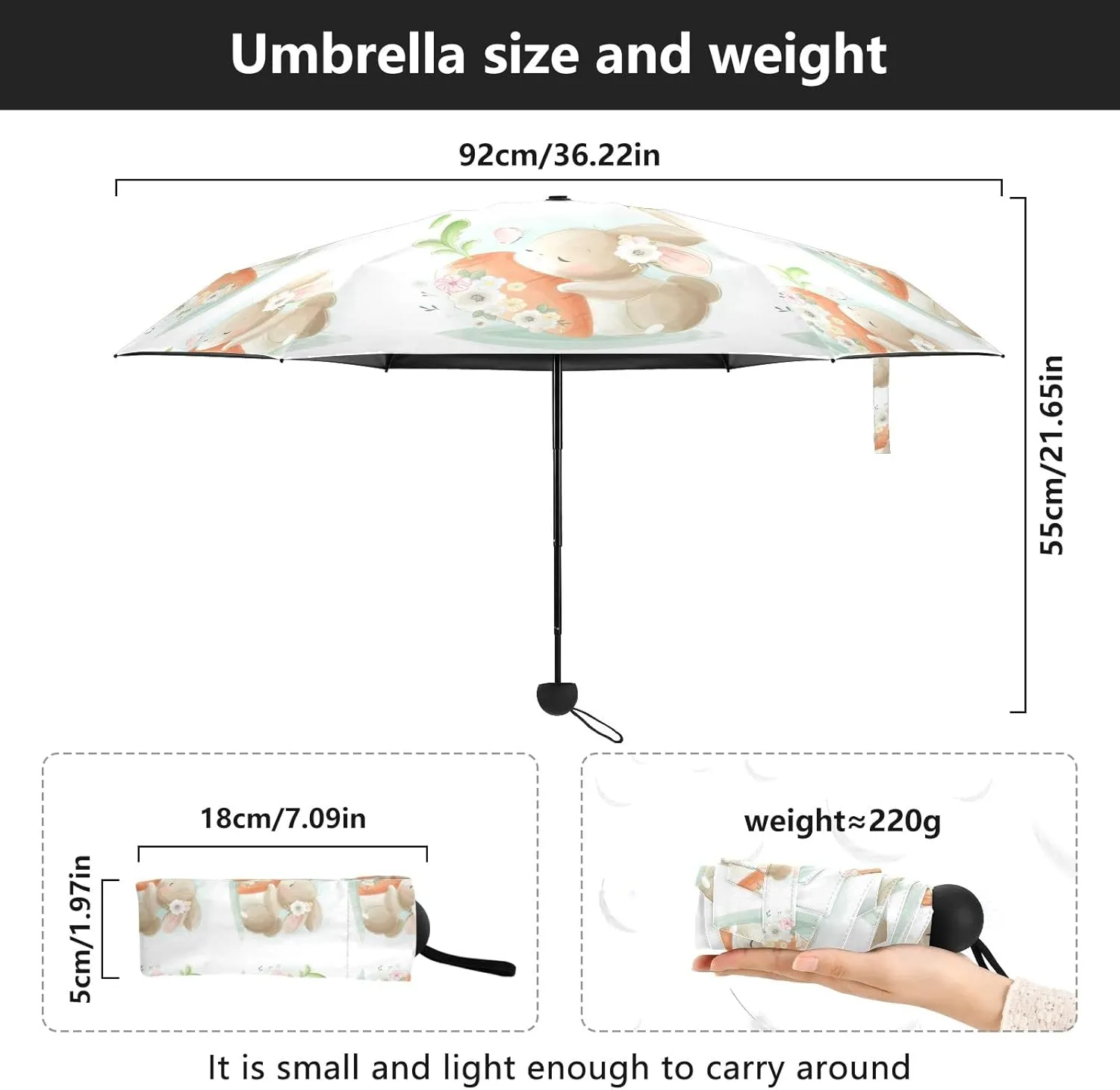 Oyihfvs Parasol Folding Umbrella, Reinforced Windproof Waterproof, Portable Compact Anti-UV Sun Rain Protection for Travel Outdoor