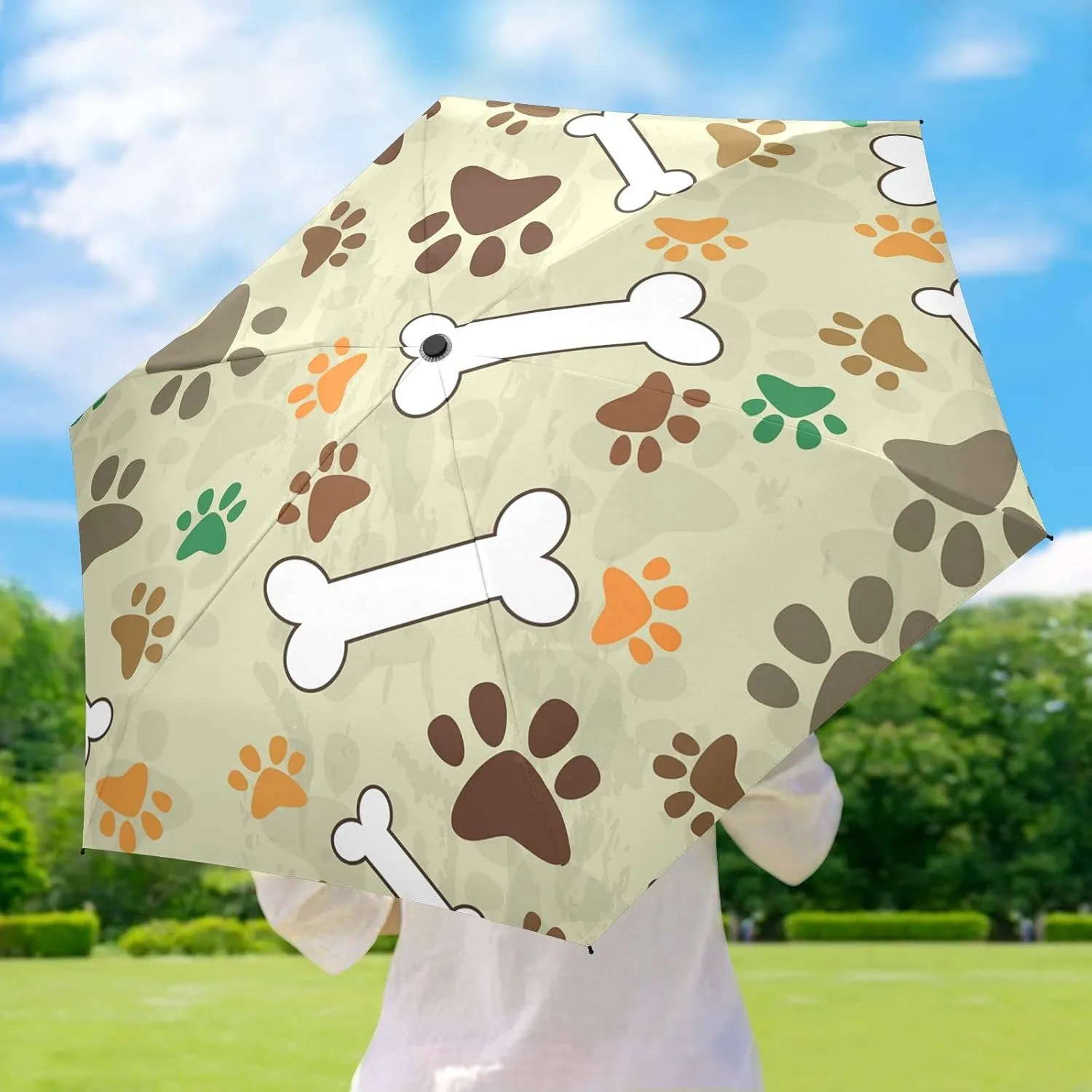 Oyihfvs Parasol Folding Umbrella, Reinforced Windproof Waterproof, Portable Compact Anti-UV Sun Rain Protection for Travel Outdoor
