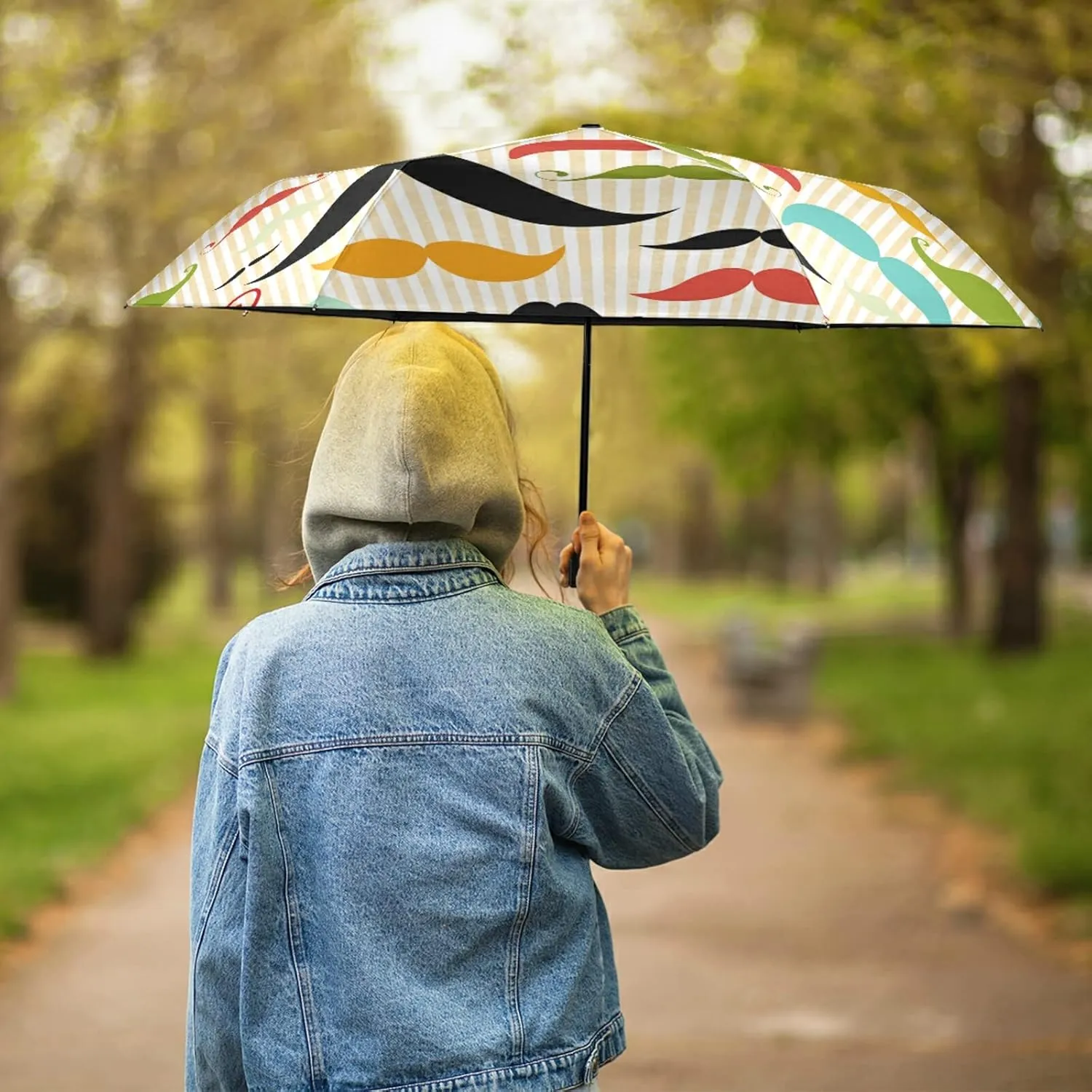 Oyihfvs Parasol Folding Umbrella, Reinforced Windproof Waterproof, Portable Compact Anti-UV Sun Rain Protection for Travel Outdoor