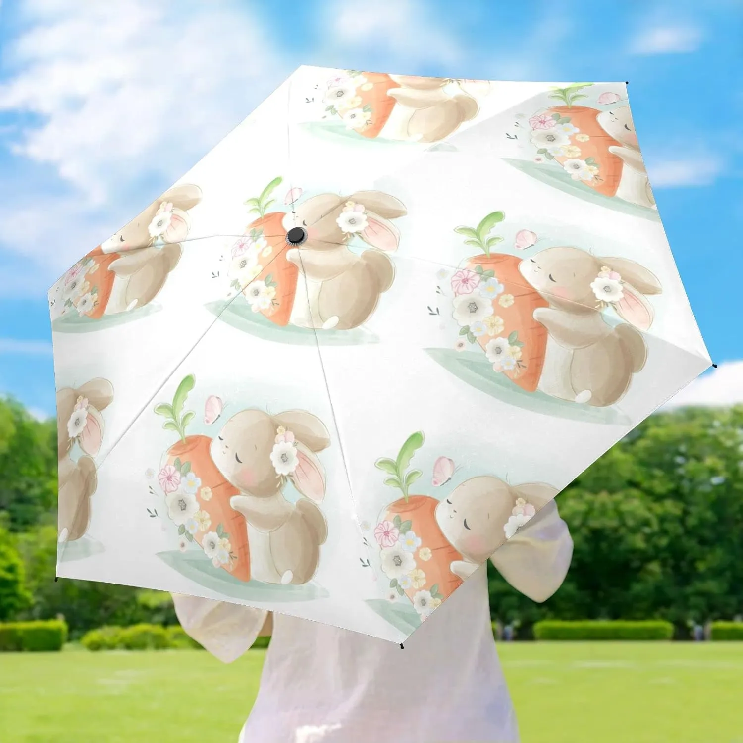 Oyihfvs Parasol Folding Umbrella, Reinforced Windproof Waterproof, Portable Compact Anti-UV Sun Rain Protection for Travel Outdoor
