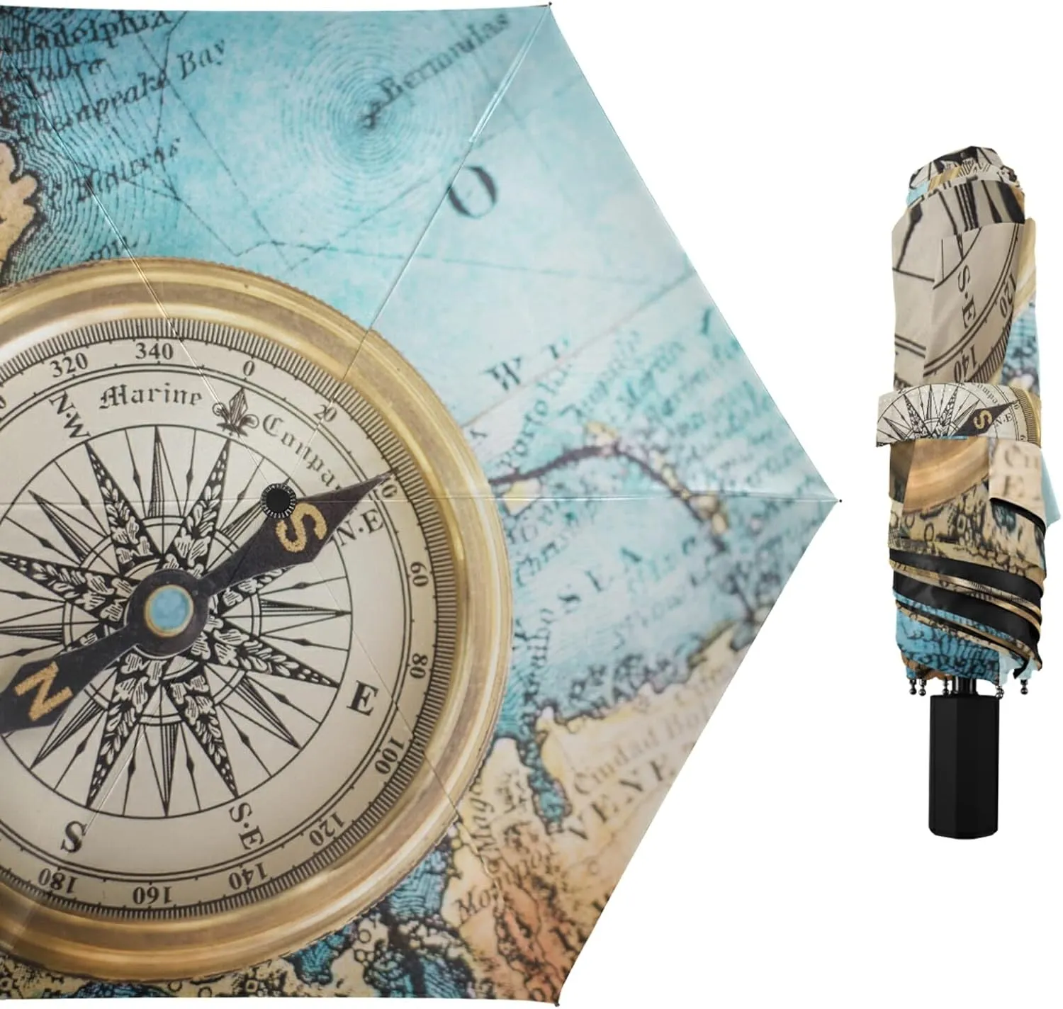 Oyihfvs Parasol Folding Umbrella, Reinforced Windproof Waterproof, Portable Compact Anti-UV Sun Rain Protection for Travel Outdoor