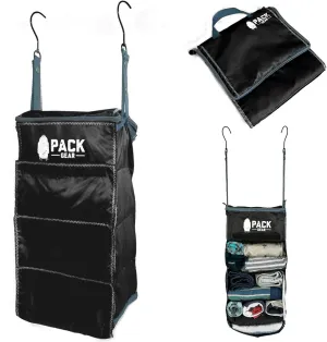 Pack Gear Hanging Luggage Organizer - Our Carry On Closet Insert Fits Any Carry-On - Our Hanging Luggage Organizer Uses Velcro to Allow Quick Access to your Clothes (Solid Black)
