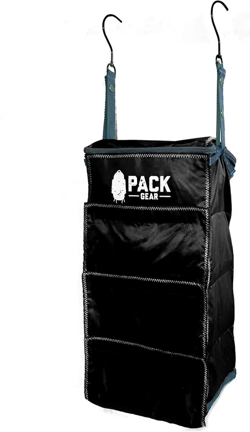 Pack Gear Hanging Luggage Organizer - Our Carry On Closet Insert Fits Any Carry-On - Our Hanging Luggage Organizer Uses Velcro to Allow Quick Access to your Clothes (Solid Black)