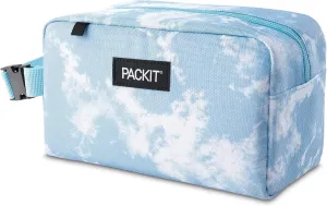 PackIt Freezable Snack Box, Blue Sky, Built with ECOFREEZE Technology, Collapsible, Reusable, Zip Closure with Buckle Handle, Designed For Work Snacks, Fresh Snacks On the Go, Adults, and All Ages