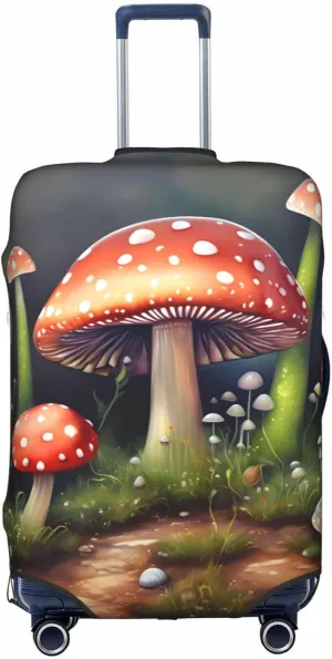 Painting Mushroom Travel Luggage Cover Suitcase Protector Fits 18-22 Inch Luggage,Anti Scratch Dirt Covers