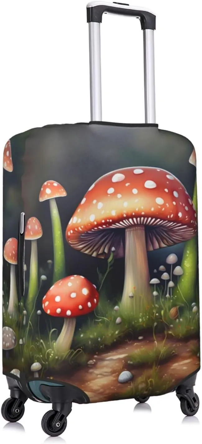 Painting Mushroom Travel Luggage Cover Suitcase Protector Fits 18-22 Inch Luggage,Anti Scratch Dirt Covers
