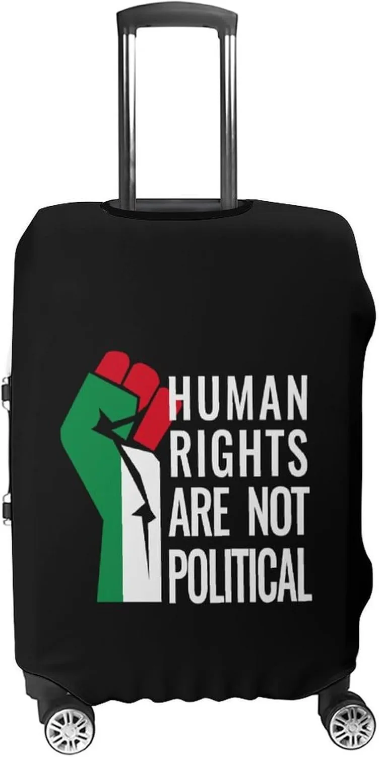 Palestine Flag Human Rights Are Not Political Fashion Luggage Cover Protector Washable Elastic Suitcase Cover Anti-Scratch Unisex Travel XL