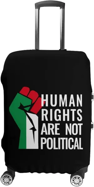 Palestine Flag Human Rights Are Not Political Fashion Luggage Cover Protector Washable Elastic Suitcase Cover Anti-Scratch Unisex Travel XL