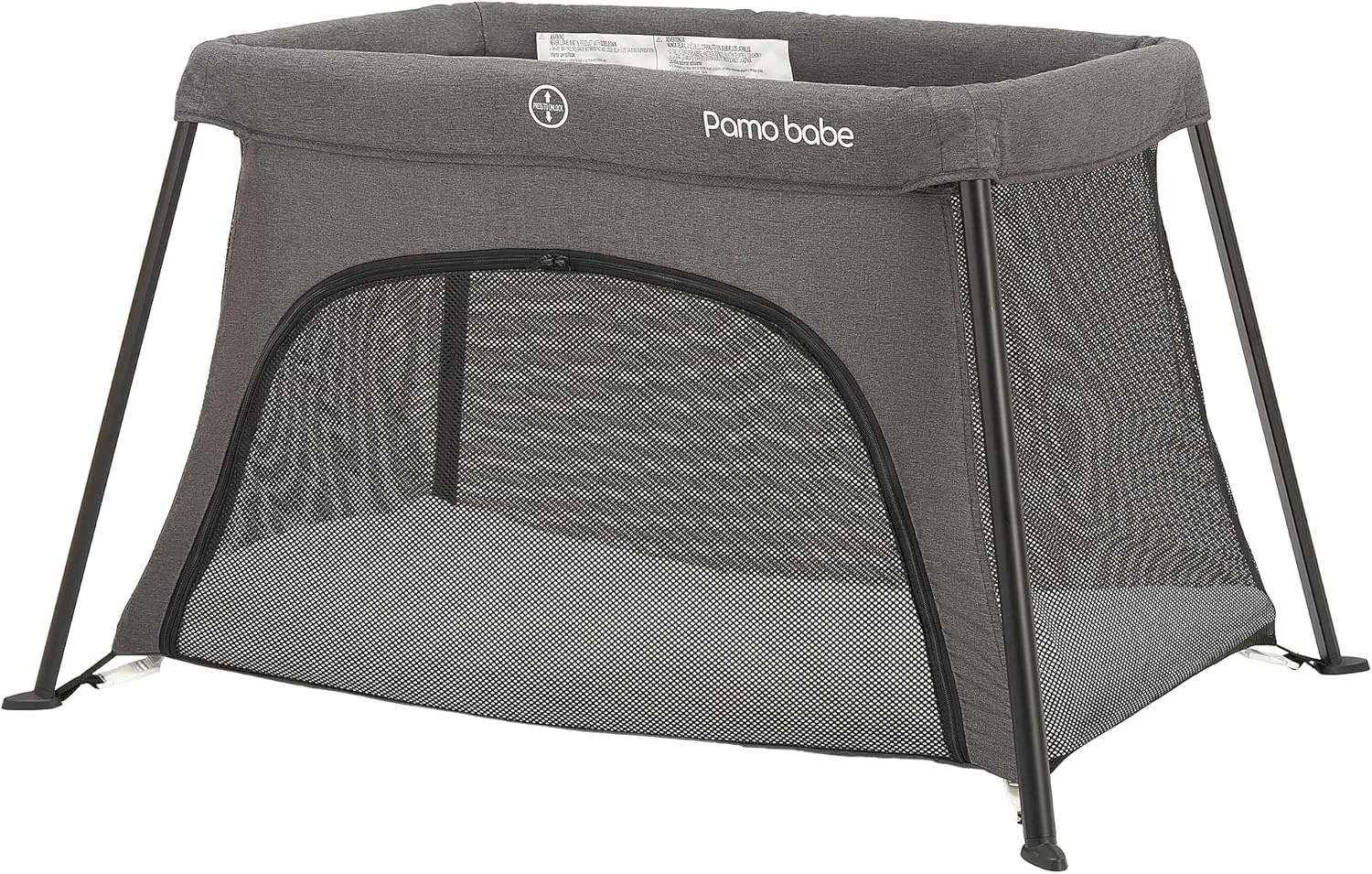 Pamo Babe Travel Crib for Baby - Mini Lightweight Baby Playard with Zip Door, Easy to Carry