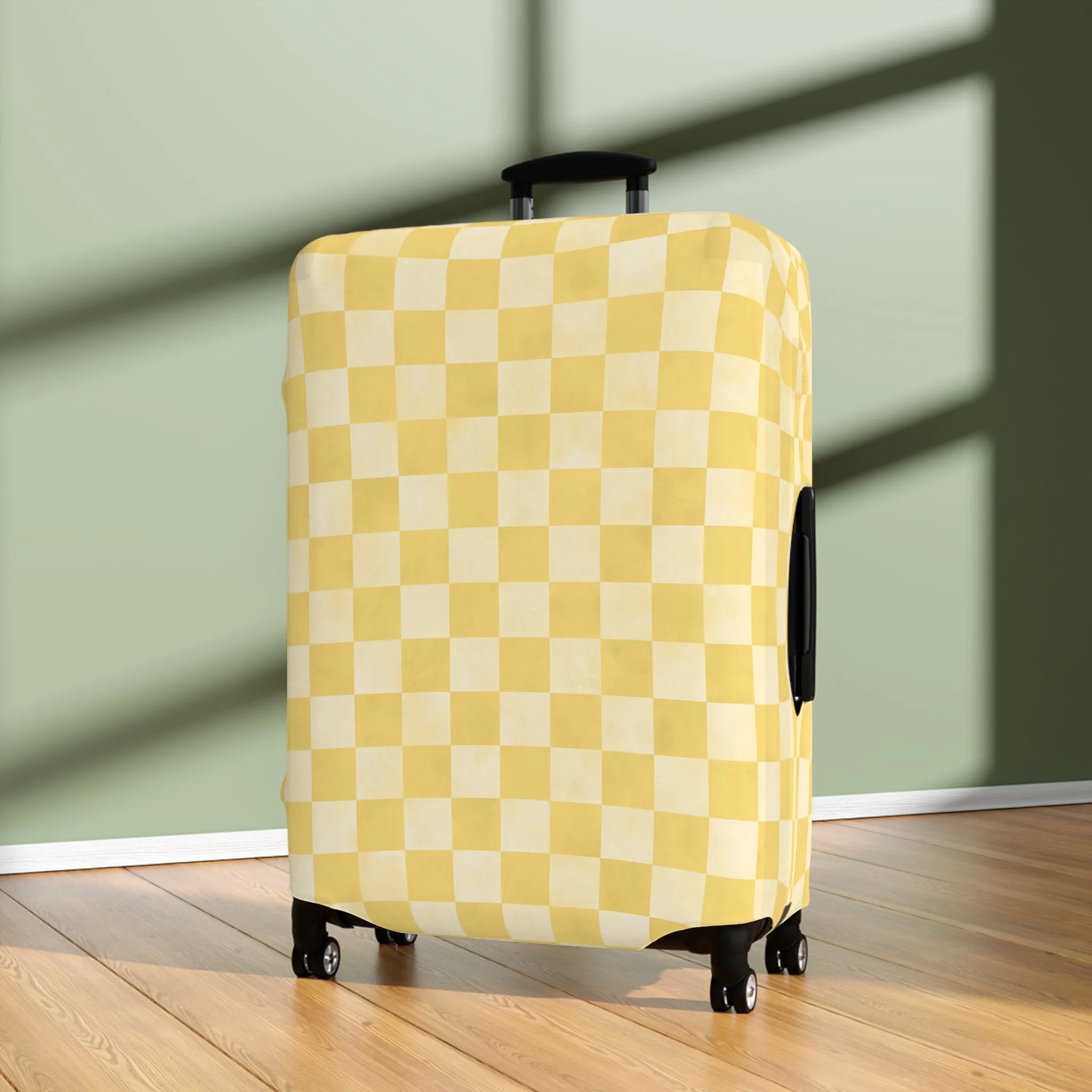 Pastel Checkers Luggage Cover - Checkers Suitcase Cover