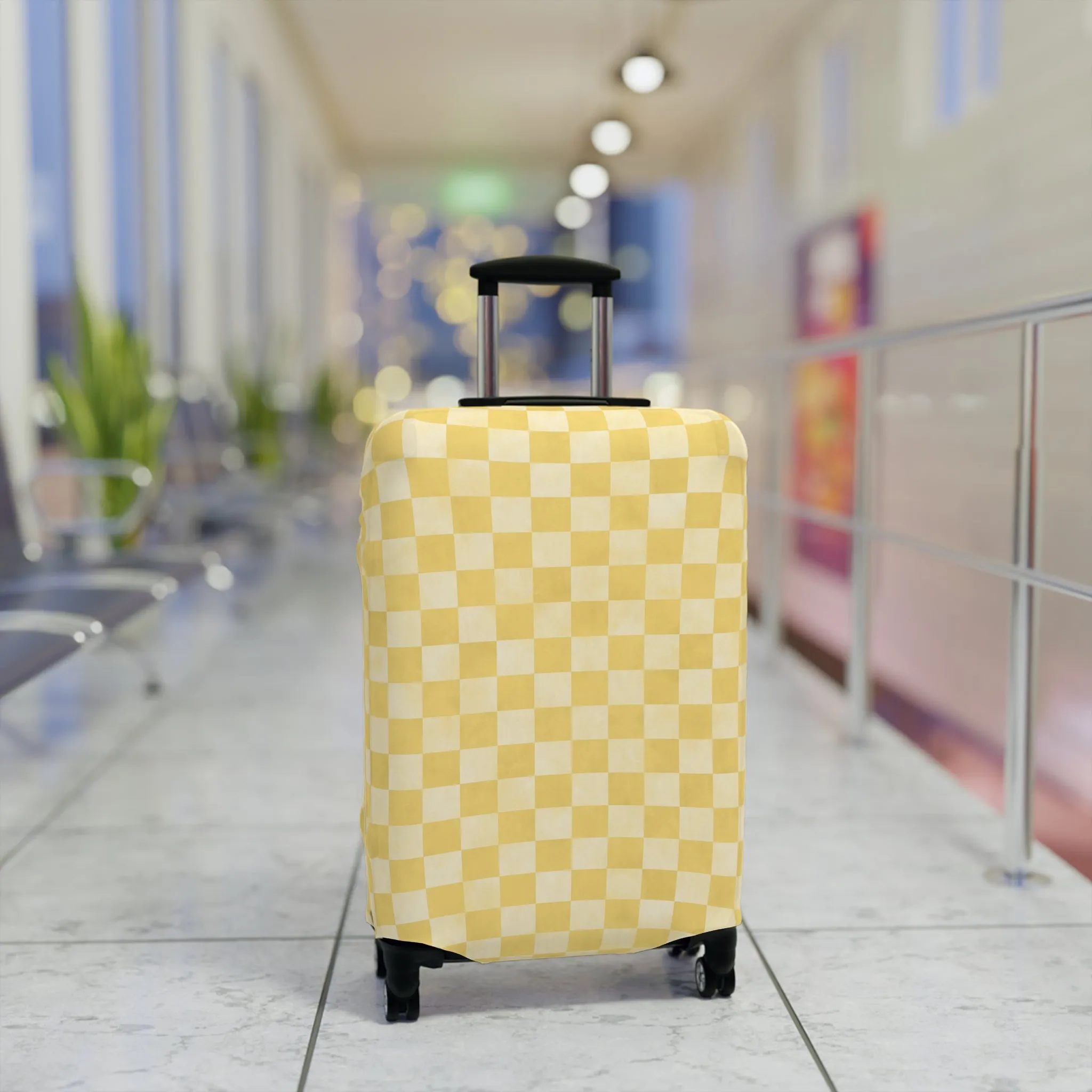 Pastel Checkers Luggage Cover - Checkers Suitcase Cover