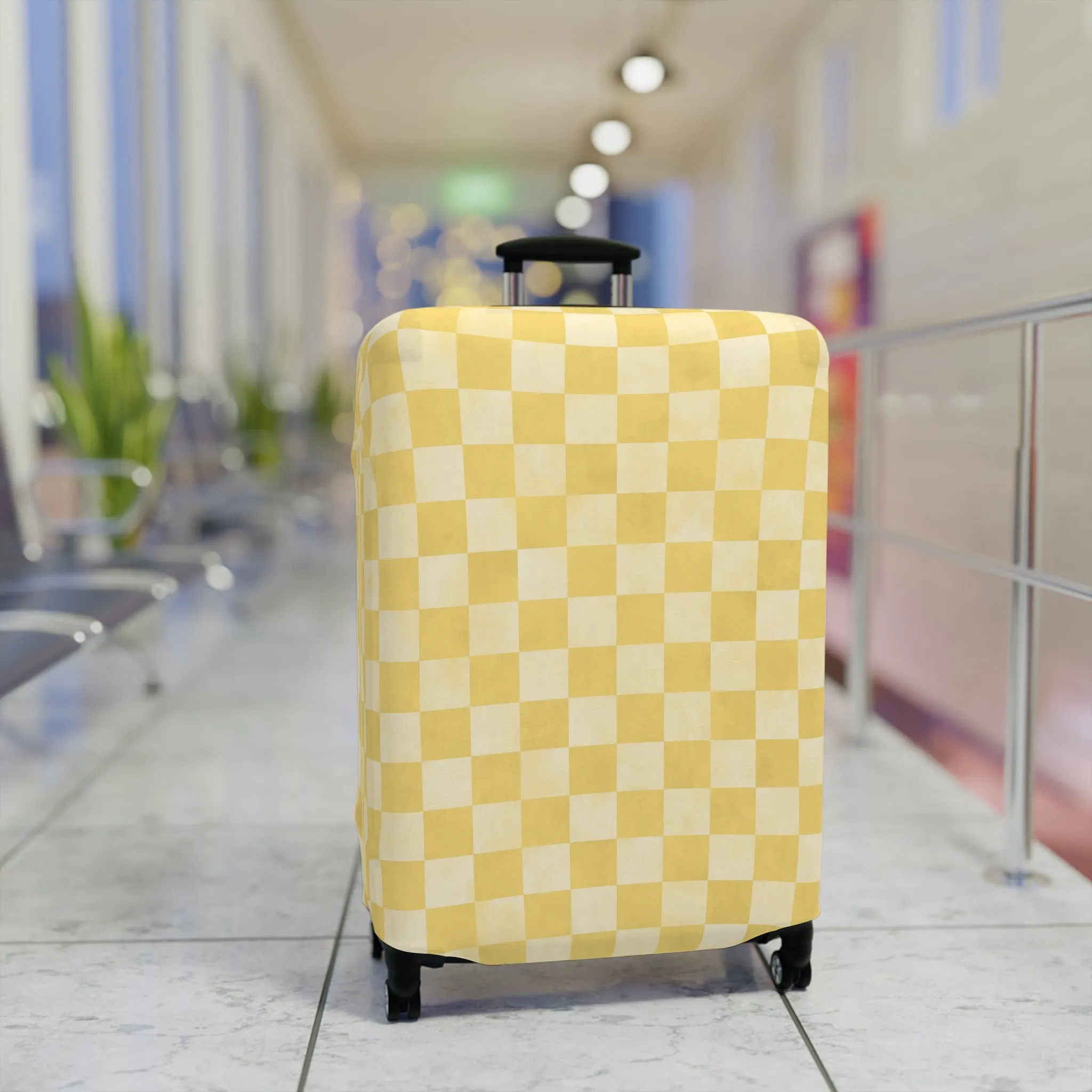 Pastel Checkers Luggage Cover - Checkers Suitcase Cover