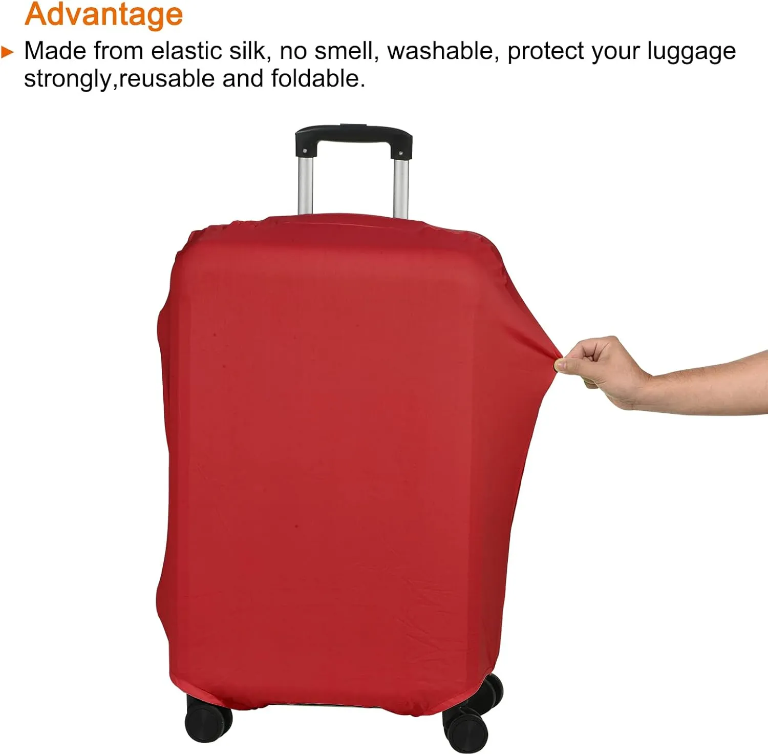 PATIKIL Elastic Silk Travel Luggage Cover, Washable Protective Suitcase Protector Bag Red for 20 Inch Wheeled Suitcase