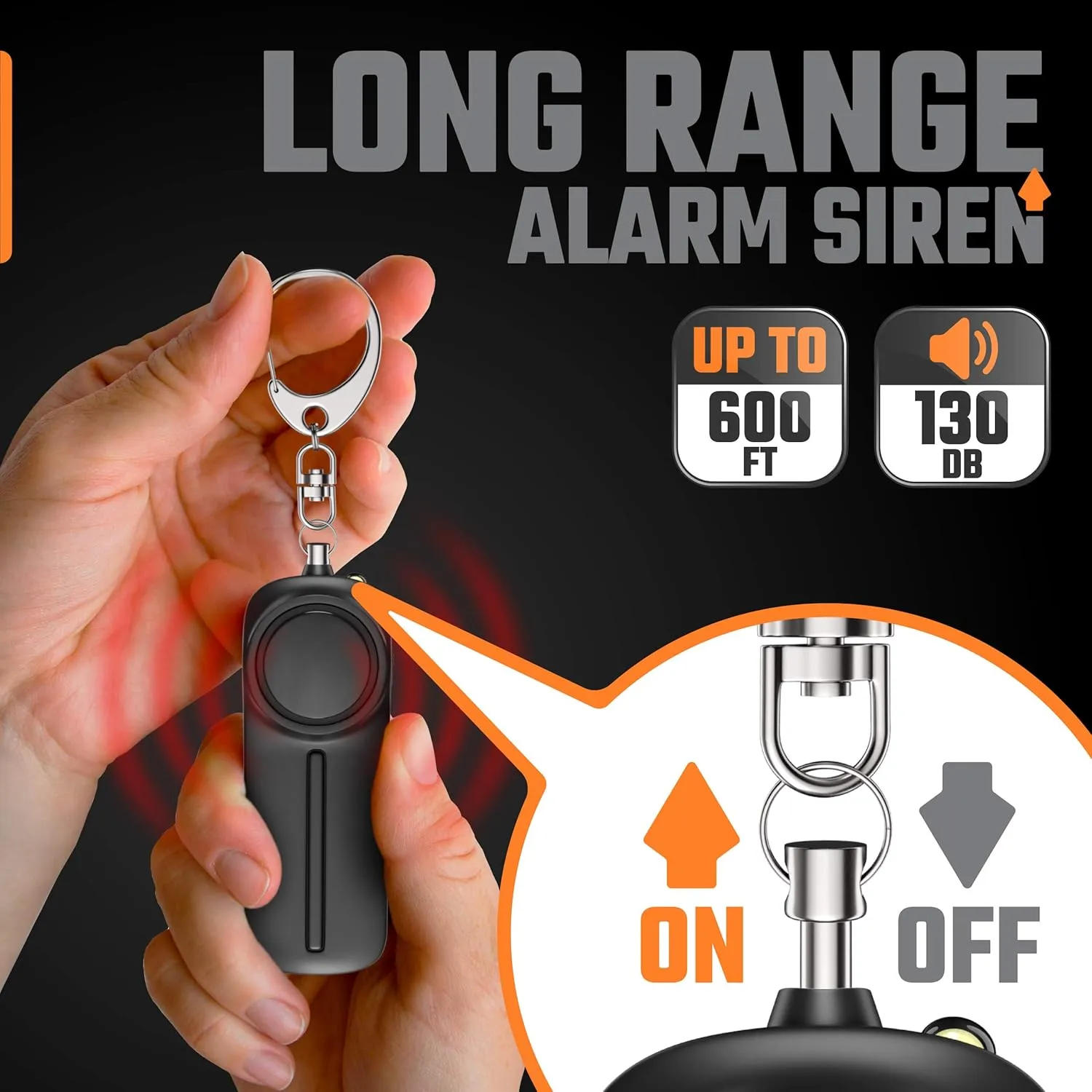Personal Safety Alarm Keychain for Women – 2 Pack Loud Self Defense Siren Key Chain with Light – Protection Panic Emergency 130 dB Alert Device by WETEN