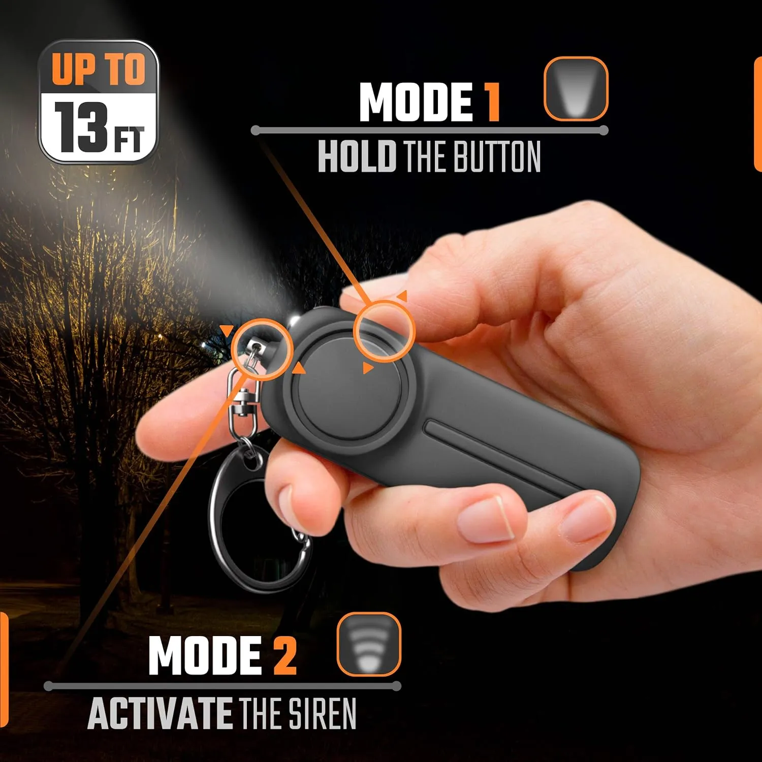 Personal Safety Alarm Keychain for Women – 2 Pack Loud Self Defense Siren Key Chain with Light – Protection Panic Emergency 130 dB Alert Device by WETEN