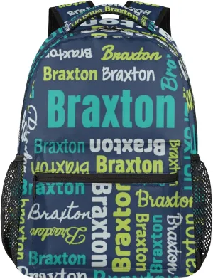 Personalized Backpacks with Name Large Customized Shoulder Bag Gifts for Women Men Waterproof Travel Casual Backpack 16in, Blue Yellow