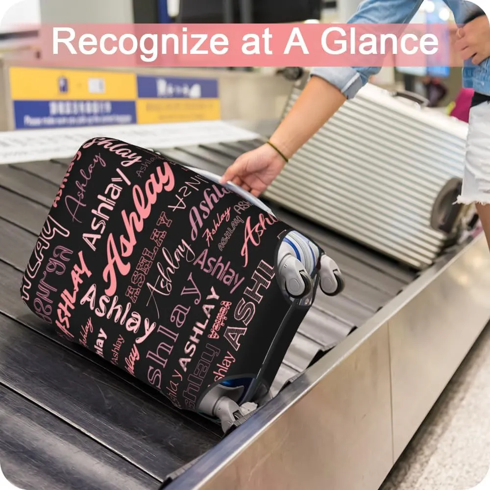 Personalized Custom Luggage Cover Double-Sided Design Suitcase Cover Add Your Own Name Travel Protector Elastic Washable Baggage Covers - M