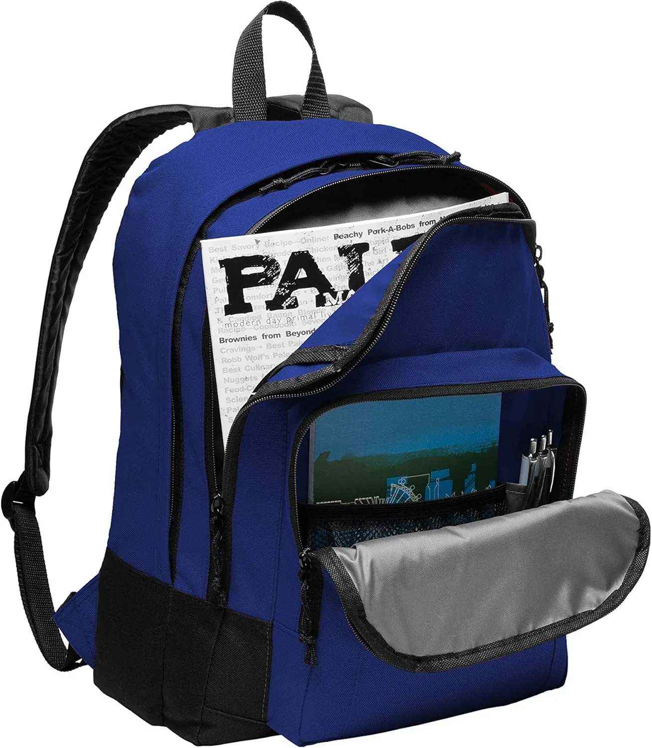 Personalized Customized Basic Classic Twilight Blue College Backpacks, 5 or 10 Pack - Add Your Embroidered Logo