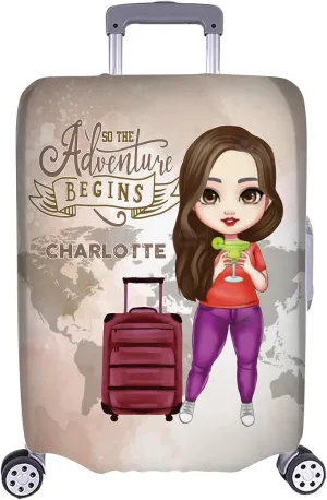 Personalized Name So The Adventure Begins Luggage Cover Protector Travel Bag Covers Love Travel Gift Travel Bag Covers Gift for Traveling Lovers 90
