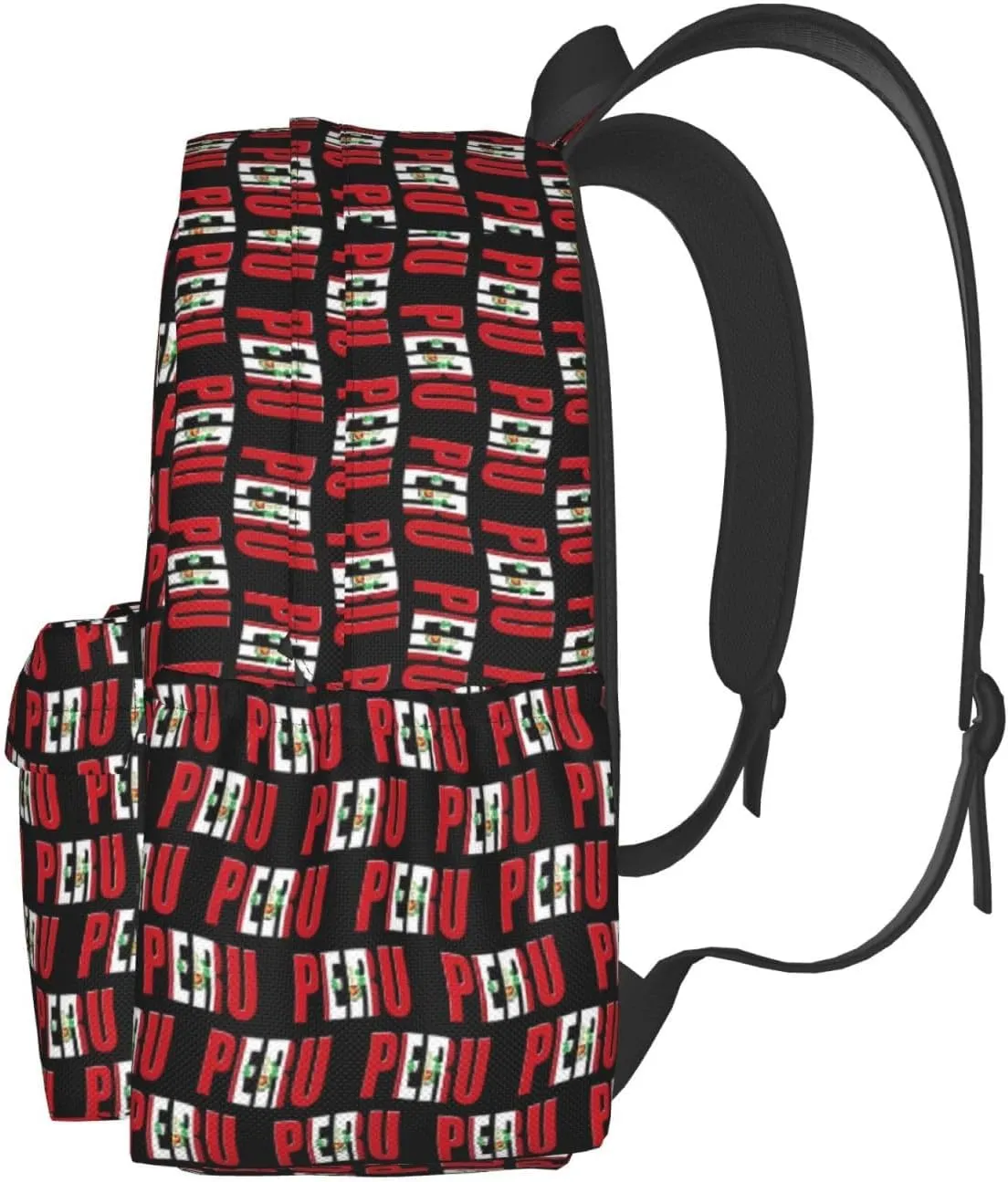Peru Peruvian Flag Casual Backpack Large Capacity Travel Backpacks Laptop Daypack Commuter Rucksack Adjustable Strap Sports Bags for Hiking Biking