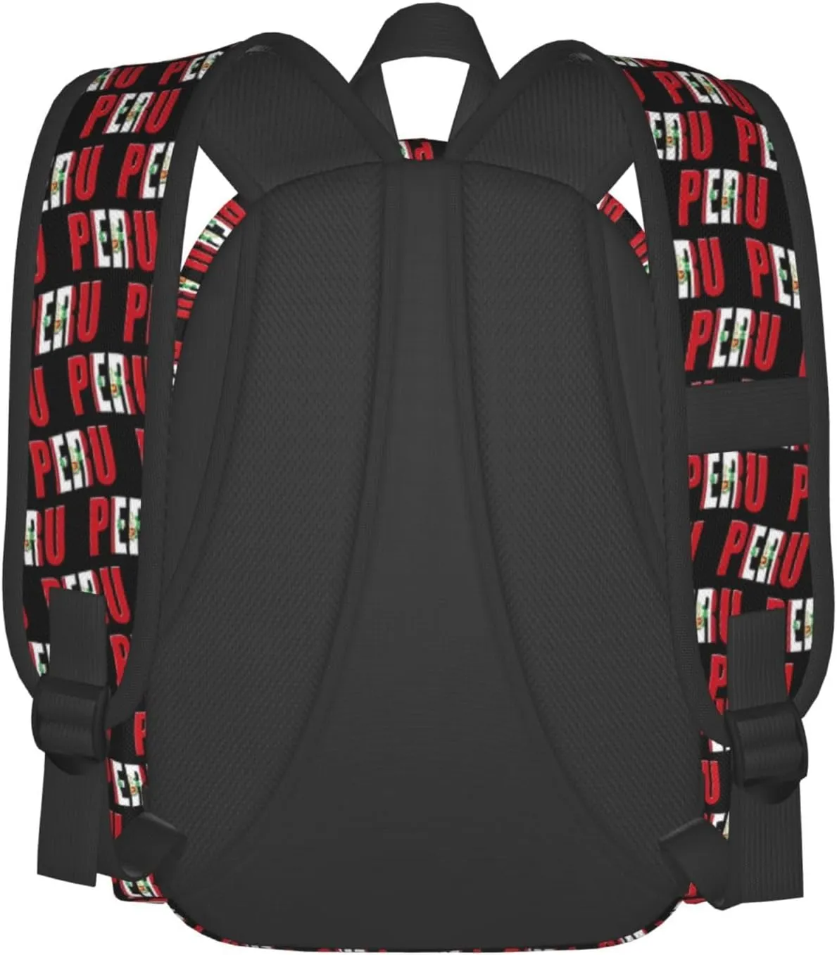 Peru Peruvian Flag Casual Backpack Large Capacity Travel Backpacks Laptop Daypack Commuter Rucksack Adjustable Strap Sports Bags for Hiking Biking