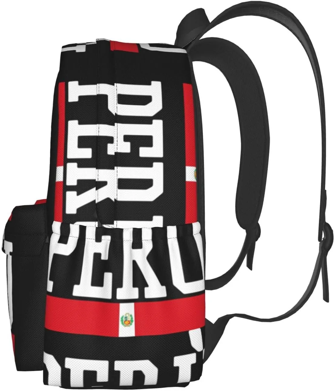 Peruvian Peru Flag Casual Backpack Large Capacity Travel Backpacks Laptop Daypack Commuter Rucksack Adjustable Strap Sports Bags for Hiking Biking