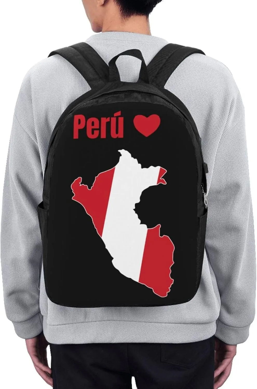 Peruvian Peru Map Flag Laptop Backpacks Travel Backpack Casual Business Daypack Sport Rucksack Computer Bag Fits up to 17 Inch Notebook with USB Port