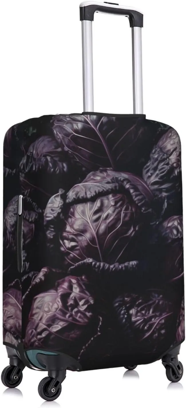 Pile of Purple Cabbage Luggage Cover Stylish Suitcase Covers for Luggage Tsa Approved, Elastic Washable Suitcase Protector Anti-Scratch Travel Baggage Covers for 18-32 inch Luggage