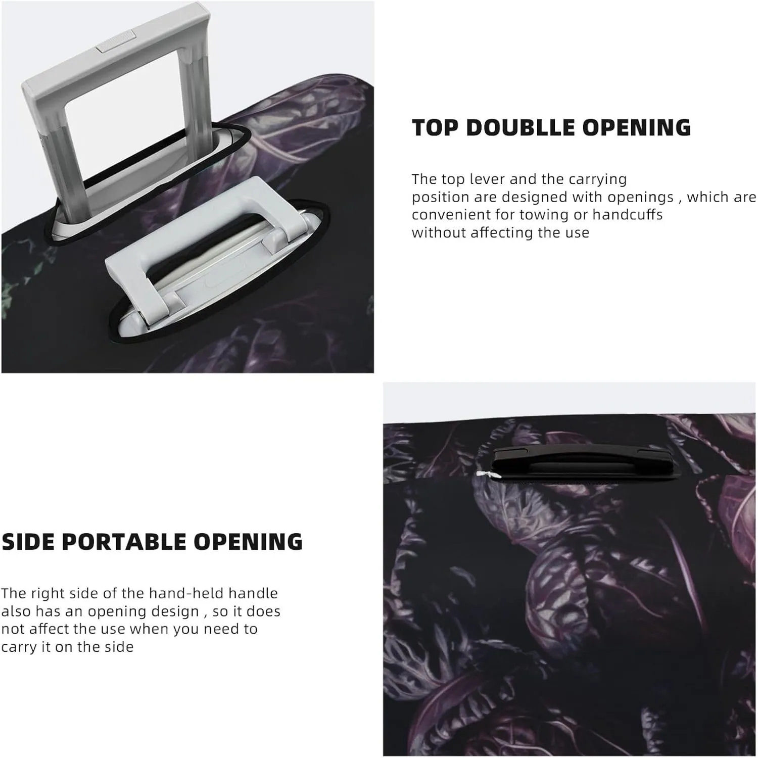Pile of Purple Cabbage Luggage Cover Stylish Suitcase Covers for Luggage Tsa Approved, Elastic Washable Suitcase Protector Anti-Scratch Travel Baggage Covers for 18-32 inch Luggage