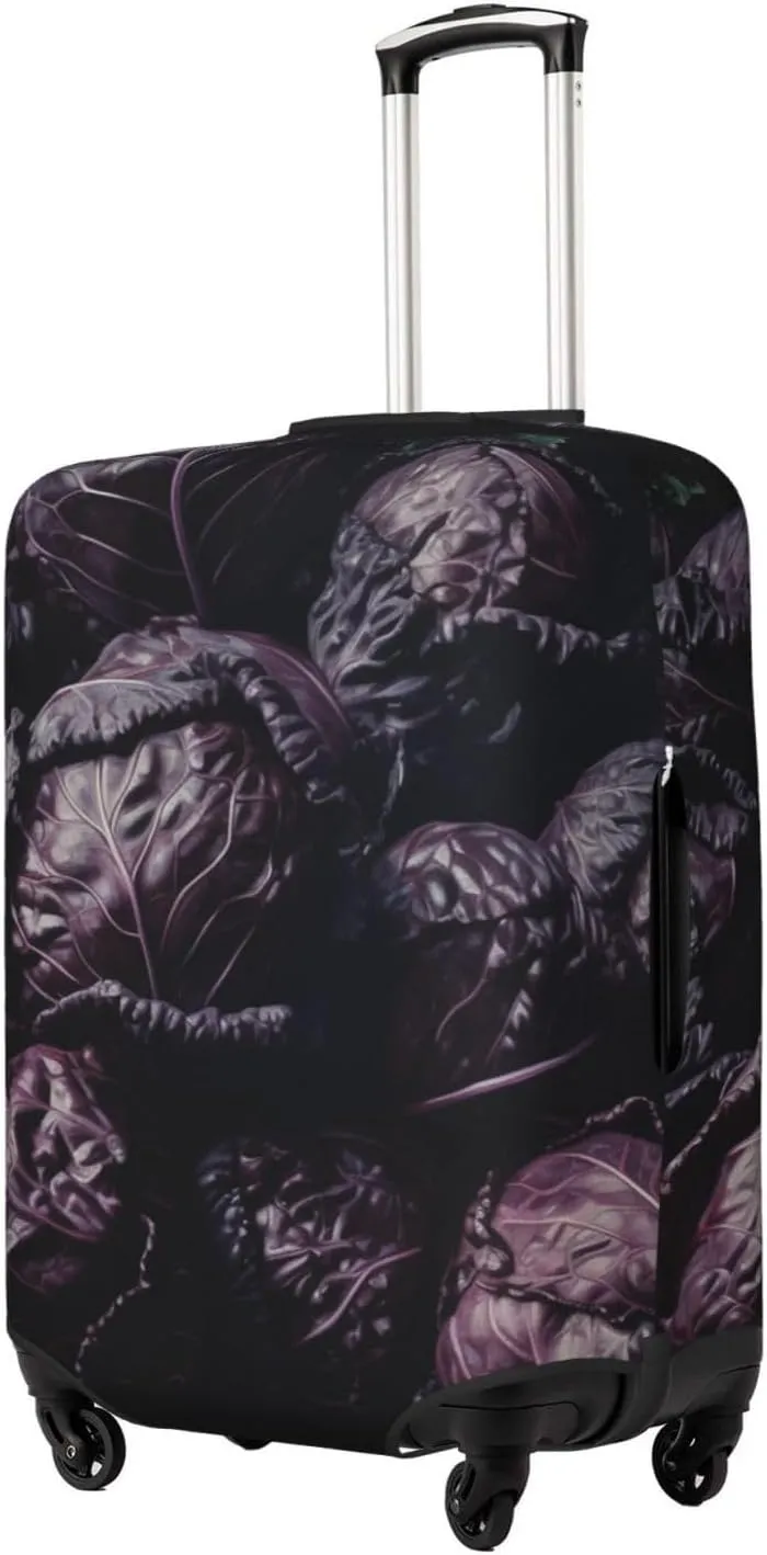 Pile of Purple Cabbage Luggage Cover Stylish Suitcase Covers for Luggage Tsa Approved, Elastic Washable Suitcase Protector Anti-Scratch Travel Baggage Covers for 18-32 inch Luggage