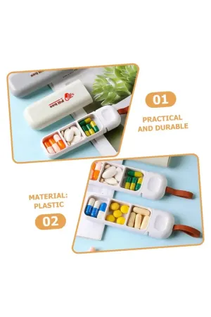 Plastic Portable 3 Compartments Pill Box - Pack of 1