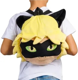 P.M.I. Miraculous Ladybug Plush School Backpack | One of Two 12-Inch-Tall Collectibles | Miraculous Ladybug Toys and Playable Plush Backpacks | Cat Noir