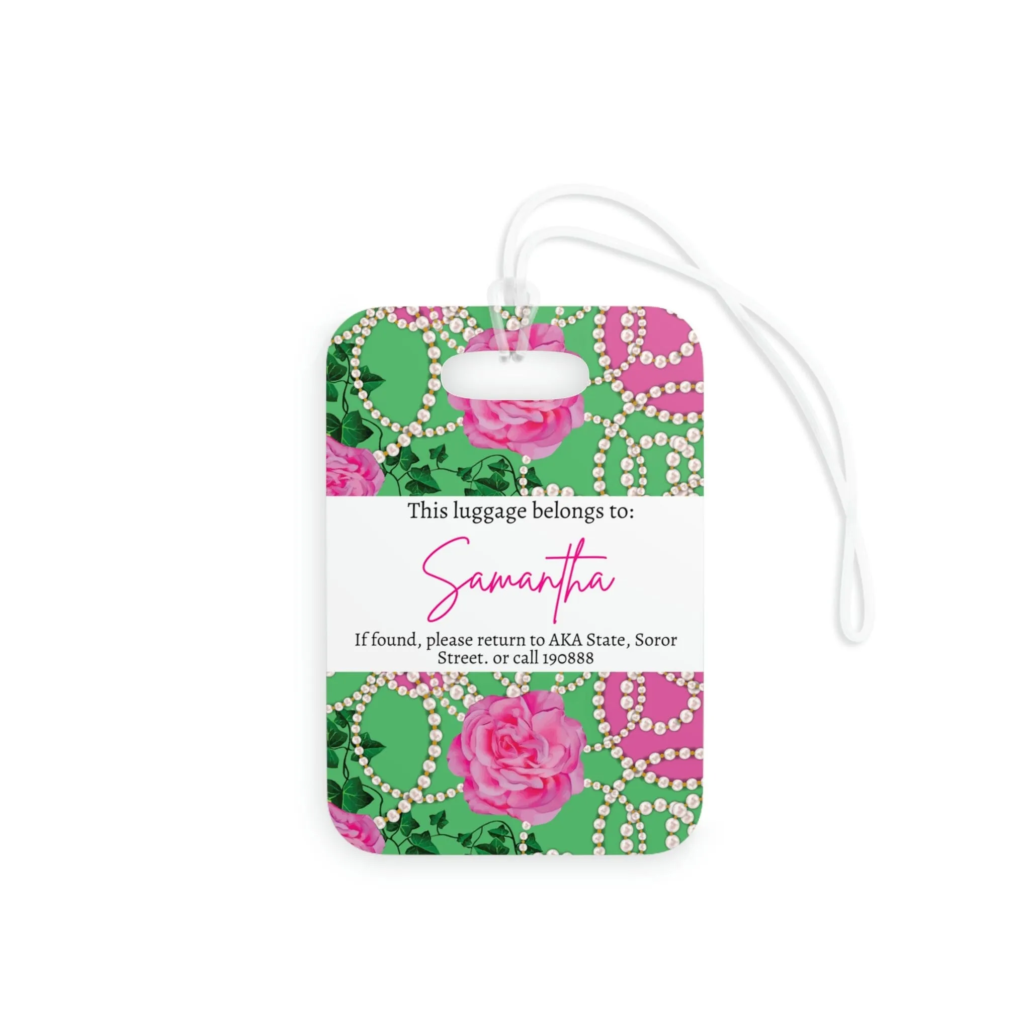 PNK Signature Pink & Green Luggage Tag