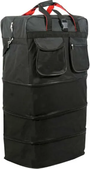 Pod 36" Black Rolling Expandable Duffle Bag Spinner Suitcase Luggage - 8 Wheels