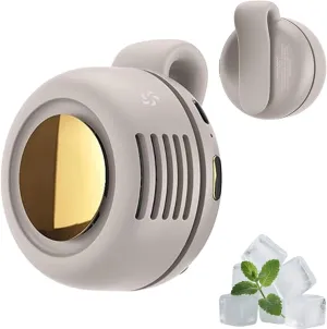 Portable Cooling Fan With 3 Speeds Adjustable Air Cooling Hanging Waist Clip On Bladeless Fan For Shirt Easy To Carry For Outdoor(White)