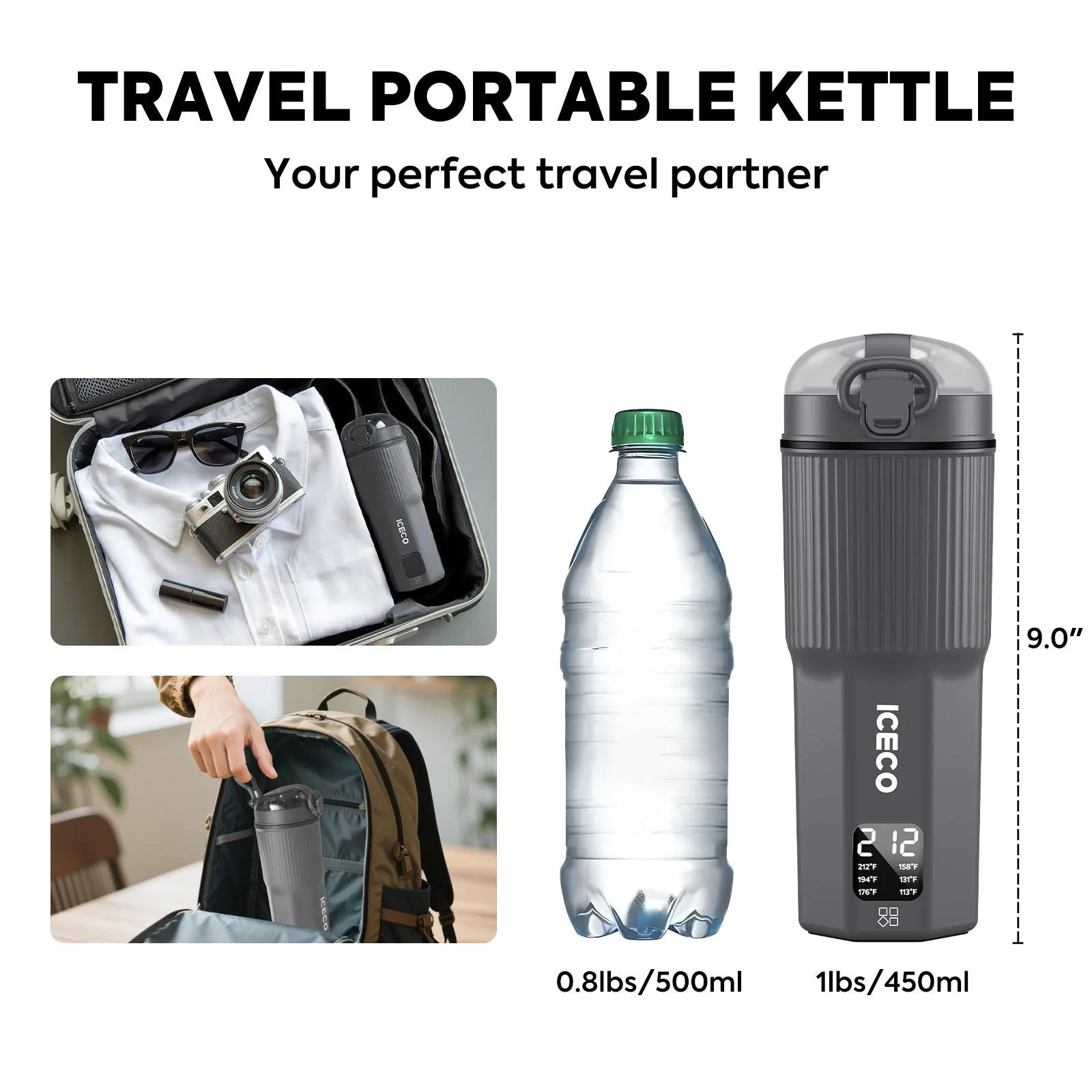 Portable Electric Kettle 110V-240V For Travel, Home, Office Use | ICECO