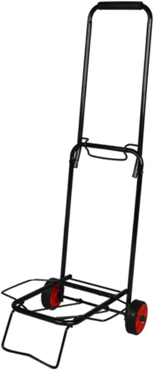 Portable Foldable Shopping Cart with Two Wheels Heavy Duty Flatbed Trailer for Easy Luggage Transport Sturdy Capacity for Seniors and Grocery Shopping Black